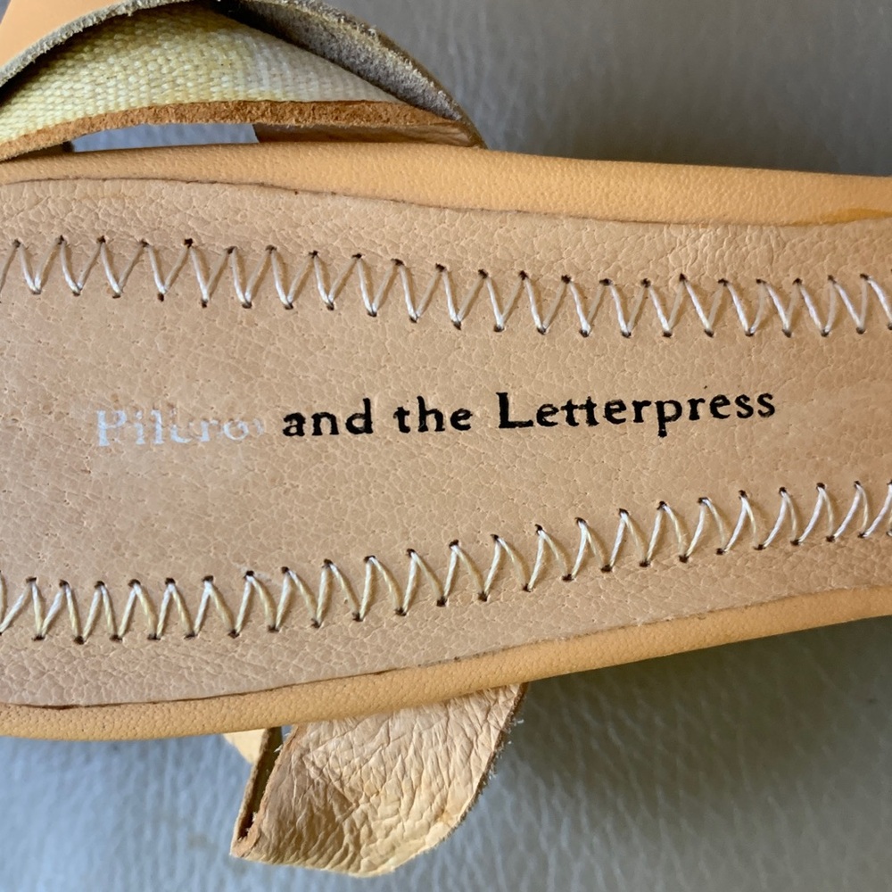 Pilcro and the Letterpress Aqua and Navy Striped Mules - Picture 5 of 5